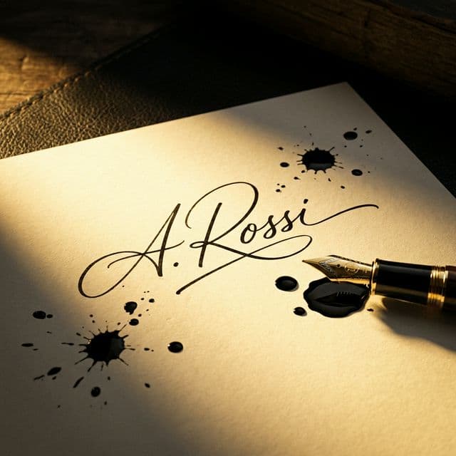 Premium signature with fountain pen